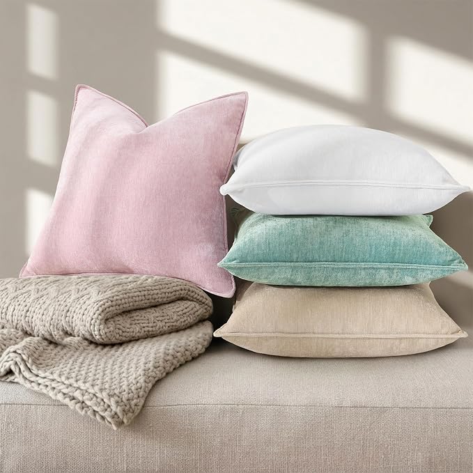 decorUhome Summer Couch Euro Sham Throw Pillow Covers 26x26 Set of 2, - Image 4
