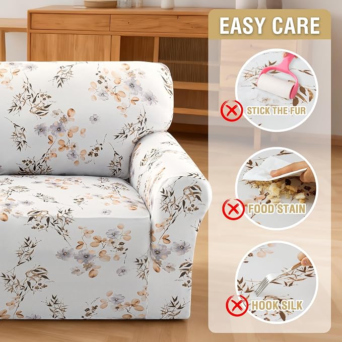 H.VERSAILTEX Floral Pattern Chair Cover Printed Sofa Slipcovers High Stretch - Image 8