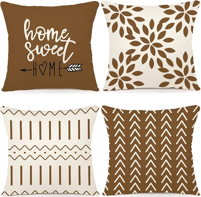 YCOLL Pillow Covers 16x16 Set of 4, Modern Sofa Throw Pillow Cover, Decorative by PillowCoversExpert