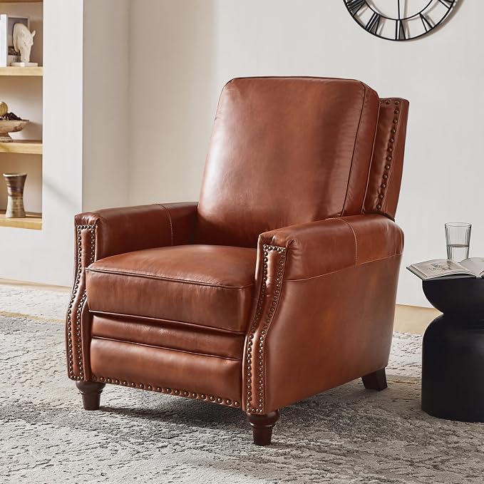 HULALA HOME Genuine Leather Manual Recliner Chairs Set of 2 - Image 8