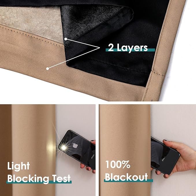 ChrisDowa 100% Blackout Curtains 90 inch Long - Image 4