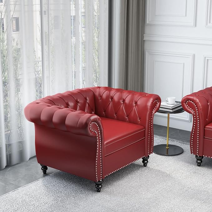 QHITTY 2 Piece Living Room Set, Sectional Chesterfield Sofa Chair Contemporary - Image 7