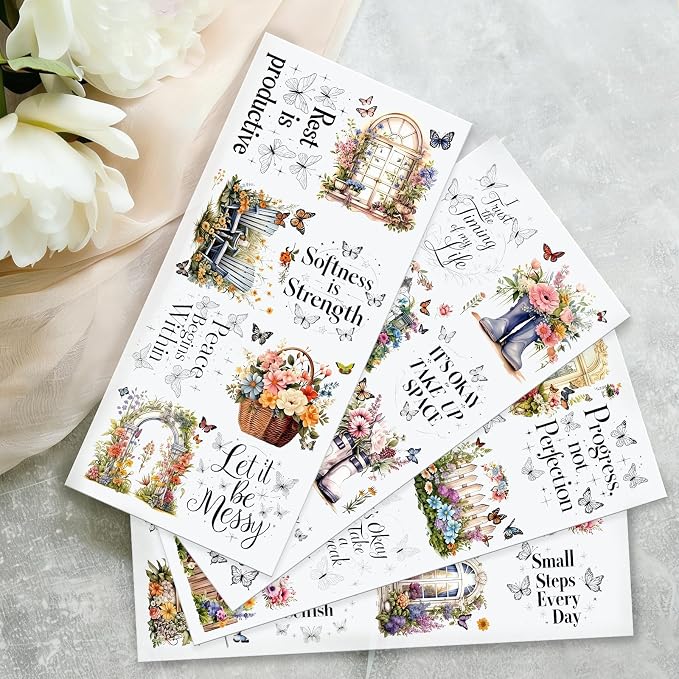 4 Sheets Rub on Transfers for Crafts, Gardens and Butterflies Furniture - Image 5