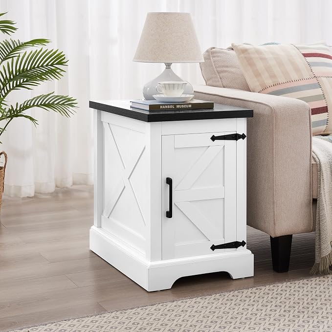 24" H Farmhouse End Table, Rustic Wood Sofa Side Table - Image 3