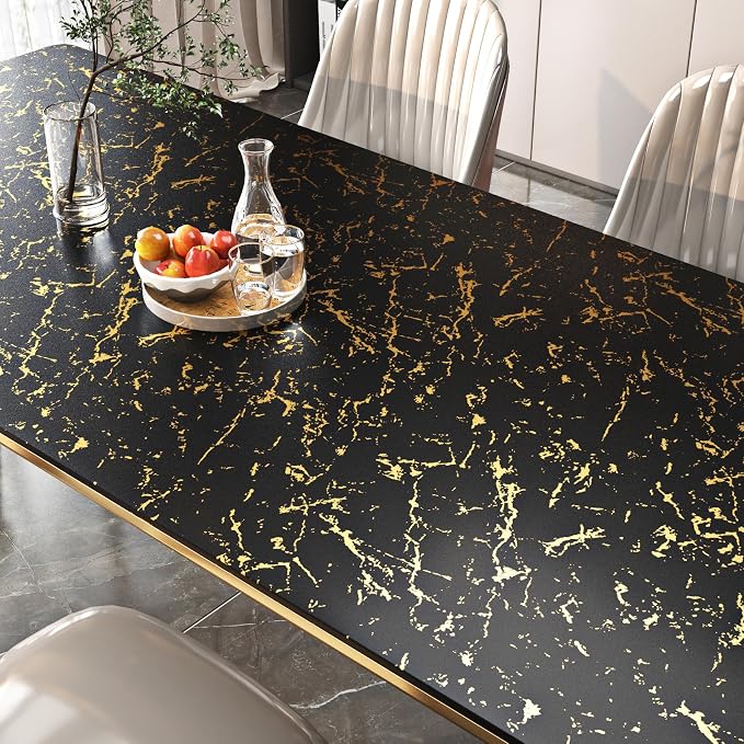 FunStick Thick Black and Gold Marble Contact Paper - Image 5