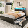 Rolanstar Queen Bed Frame with 4 Storage Drawers & 2-Tier Storage Headboard by Rolanstar