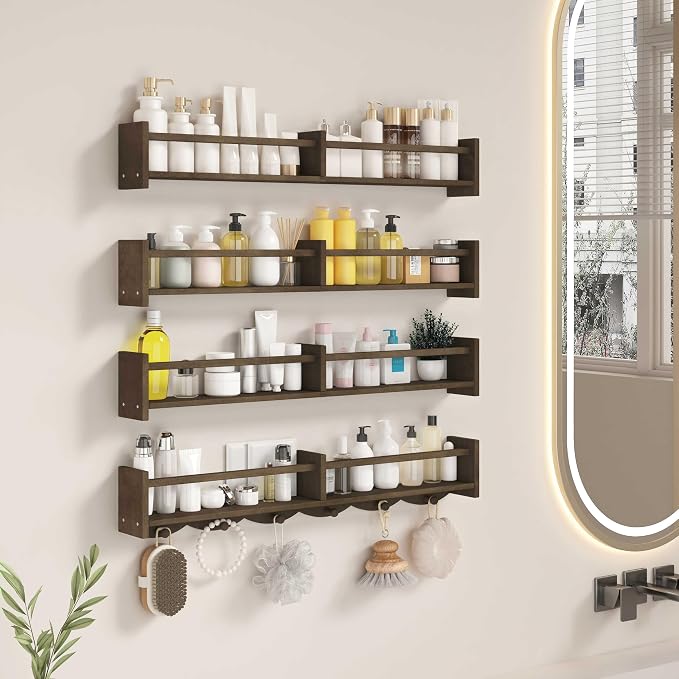34Inch Nursery Bookshelves, Wall Floating Shelf Kids Coat Rack - Image 7