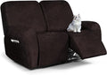 ANARACHON Leather Look Loveseat Recliner Cover, 6-Pieces Stretch Dual Recliner by ANARACHON