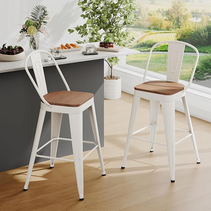 Andeworld Metal Bar Stools Set of 2, 30 inch Bar Height Barstools - Image 5