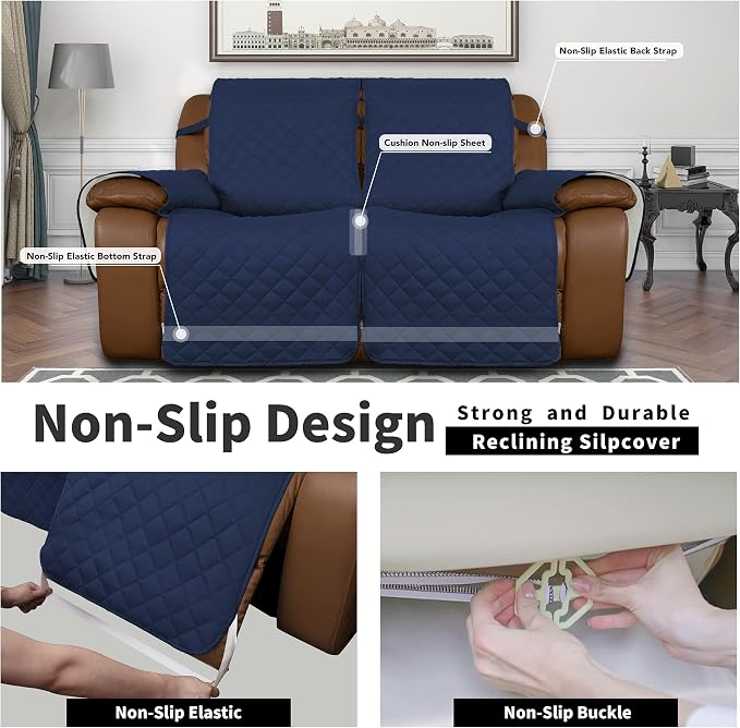 Easy-Going Loveseat Recliner Cover, Reversible Couch Cover - Image 4