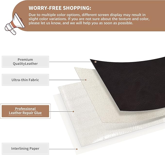 ONine Leather Repair Patch，Self-Adhesive Couch Patch，Multicolor Available - Image 2