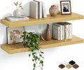Fun Memories Floating Shelves for Wall, 32 Inch Set of 2 Rustic Wood Wall by FunMemories