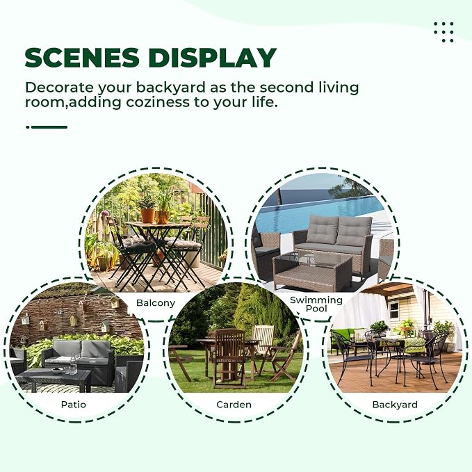 DANGHOOGY Wicker Chair Cushions, Waterproof Outdoor Loveseat Cushions - Image 7