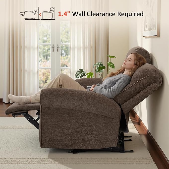 MCombo 64.6" Wall Hugger Power Loveseat Recliner Sofa - Image 4