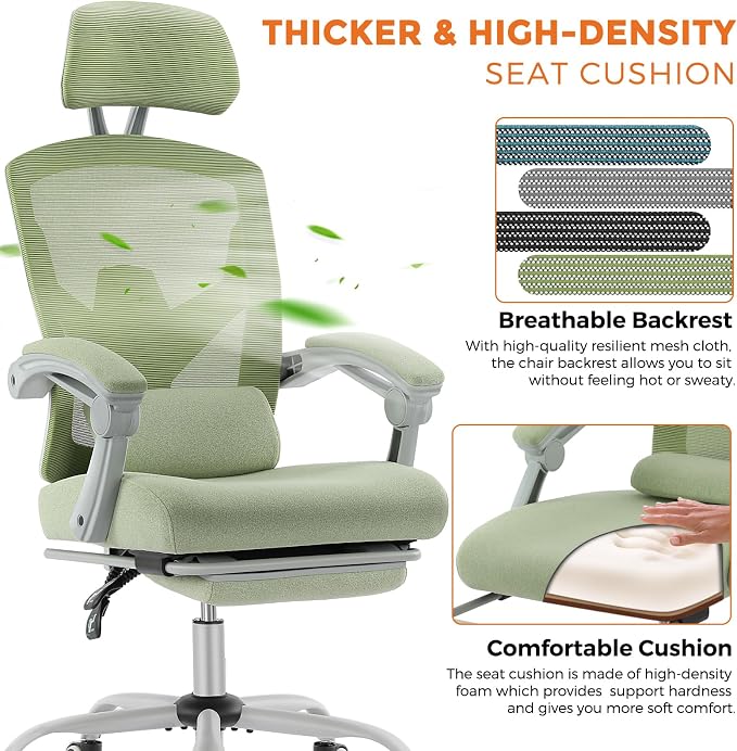Sweetcrispy Office Computer Desk Chair Set of 2, Ergonomic High-Back Mesh - Image 4