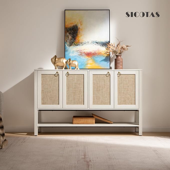 SICOTAS Rattan Sideboard Buffet Cabinet - Image 7