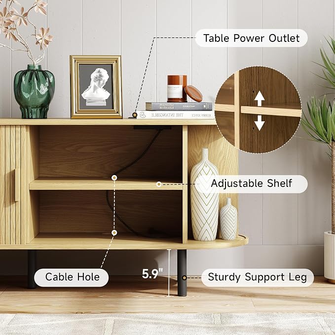 ONBRILL 55" TV Stand with Power Outlet - Image 5