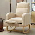 NIOIIKIT Modern Nursery Rocking Chair, Teddy Upholstered Rocking Chair by NIOIIKITFURNITURE