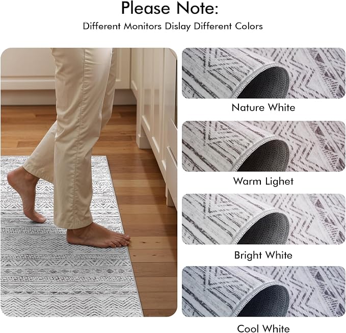 2x4 Washable Entryway Runner Rug: Moroccan Small Area Rug Soft Non Slip Door Mat - Image 8