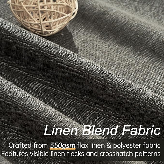 Topfinel 105 Inch Long Linen Blackout Curtains - Image 3
