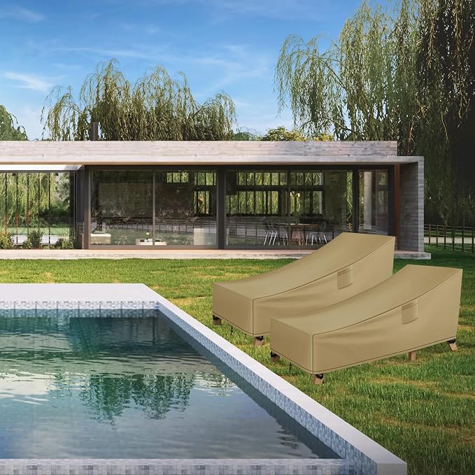 WLEAFJ Patio Chaise Lounge Cover Waterproof, Heavy Duty Outdoor Lounge Chair - Image 7