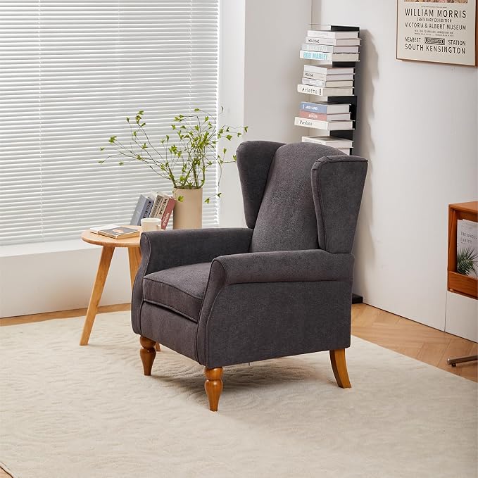 Upholster Accent Armchair & Side Table 2-Piece Set, Chenille Vintage Style - Image 2