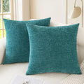 CaliTime Throw Pillow Covers Decorative 18 X 18 Inches Pack of 2 Cozy Chenille by CaliTime