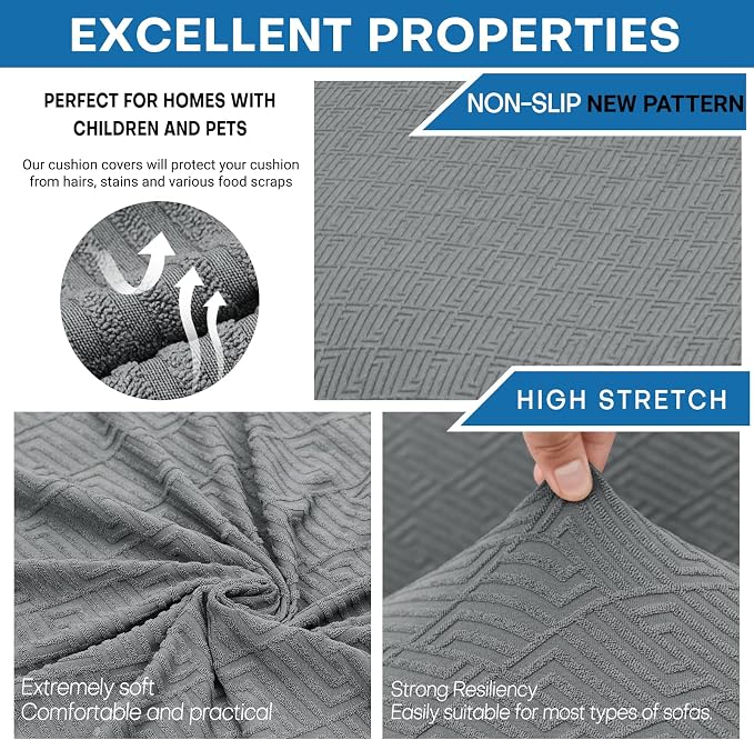 XINEAGE Couch Cushion Covers Seat Cushion Cover Thick Stretch Sofa Slipcovers 1 - Image 5