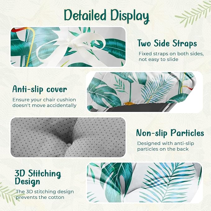 2 Pack Outdoor Chaise Lounge Chair Cushion 75.1 x 22.8 x 4.7 Inches 100% - Image 5