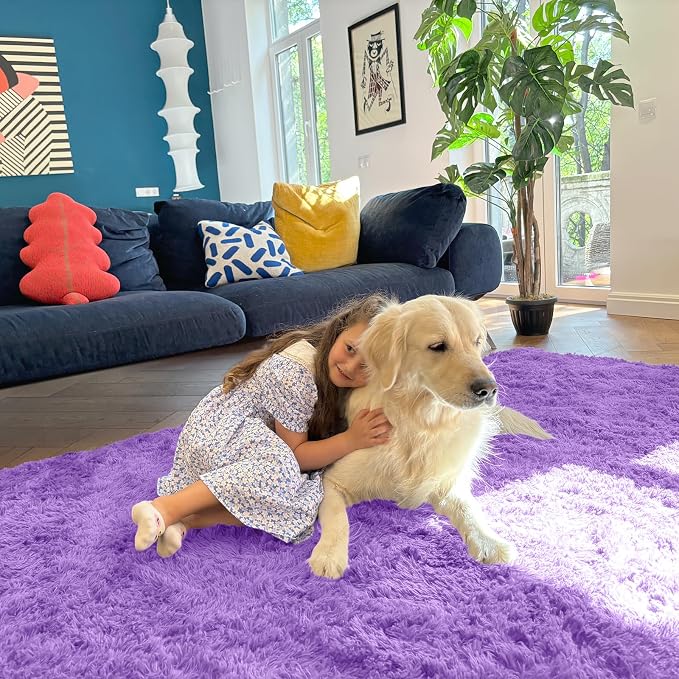 OLANLY Area Rugs for Living Room Bedroom, Machine Washable 4x5.9 ft Soft Fluffy - Image 6