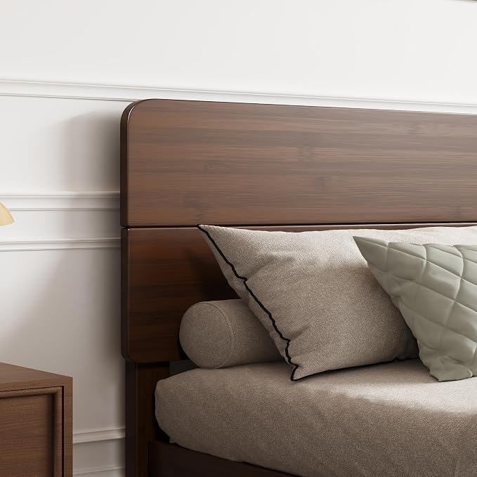 BOSRII 14in High Solid Bamboo Wood Platform Twin XL Bed Frame - Image 3