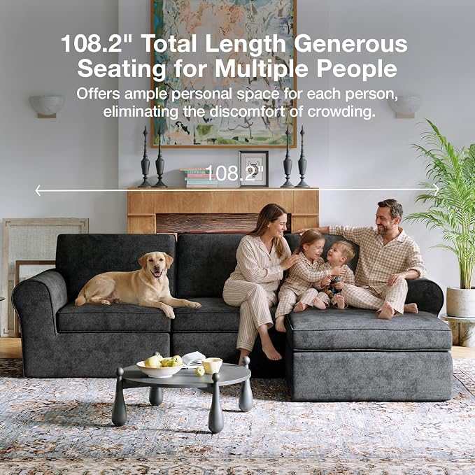 Novilla 138" Modular Sectional Sofa, Modular Sectional Couches - Image 14