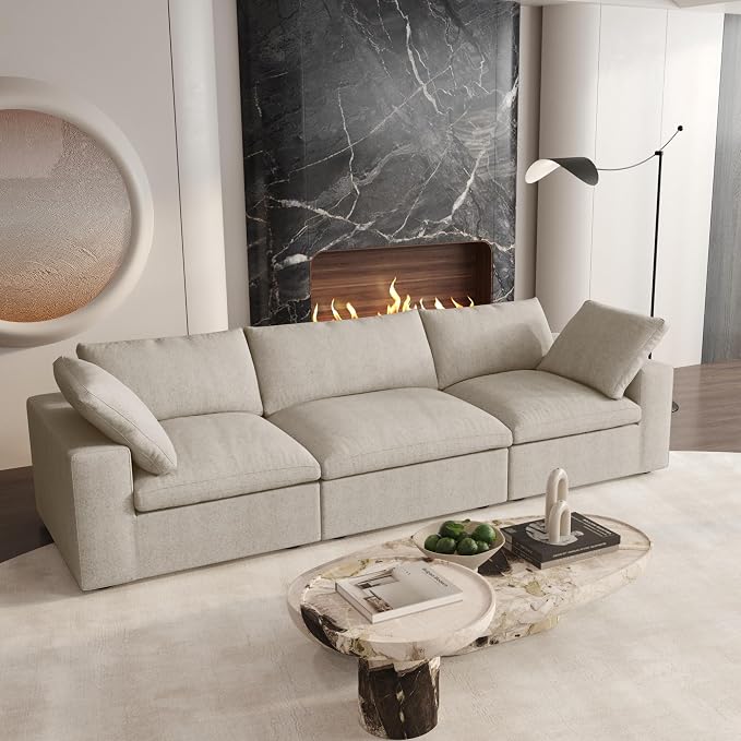 Cloud Modular Sectional Sofa Couch, 120.45" Convertible Couches 3 Seater Sofa - Image 3