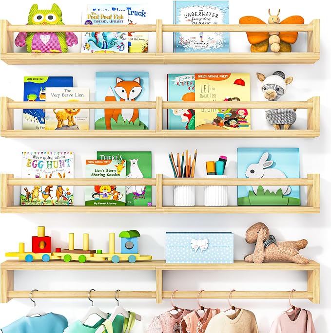 Fixwal Nursery Book Shelves, 32 Inch Floating Bookshelves by Fixwal