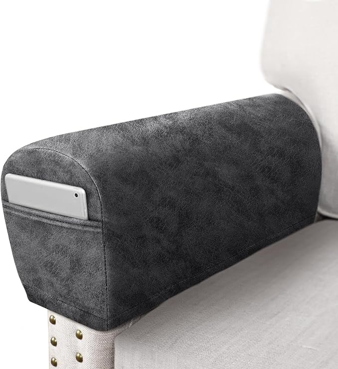 ANARACHON Leather Look Couch Arm Covers Set of 2 Armrest Covers by ANARACHON