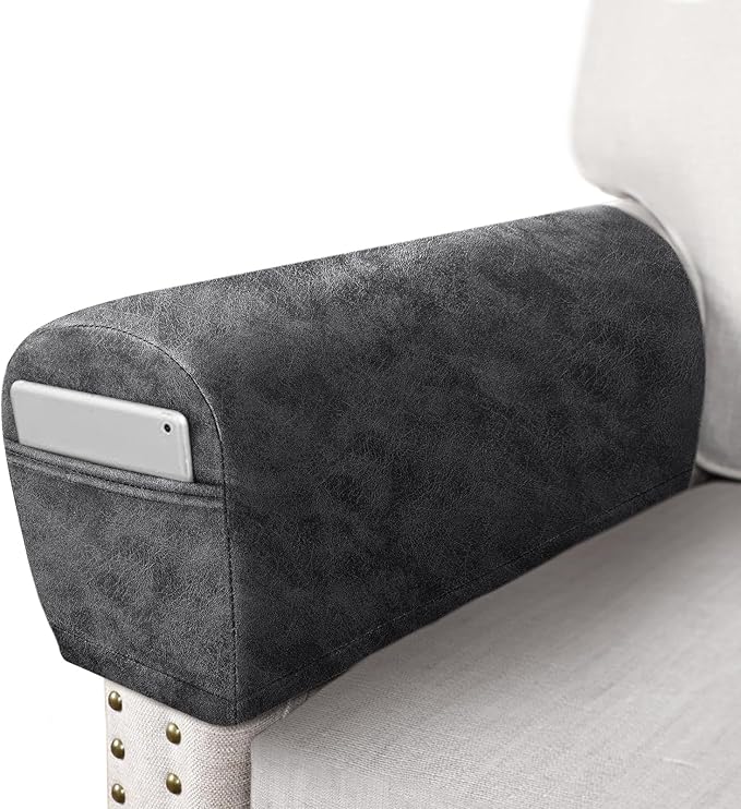 ANARACHON Leather Look Couch Arm Covers Set of 2 Armrest Covers by ANARACHON