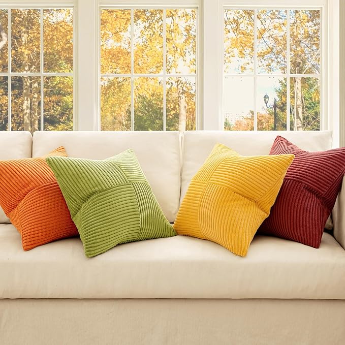 MIULEE Burnt Orange Decorative Throw Pillow Covers 18x18 Inch Set of 4 Boho - Image 2