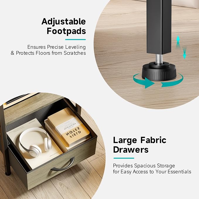Lazzanto Night Stand with Charger Station - Image 7