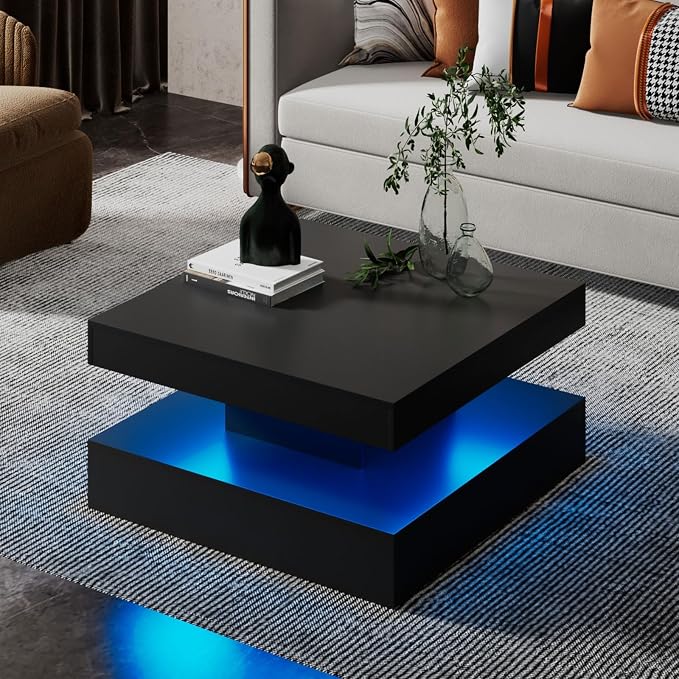 HedoAjim Black LED Coffee Table - Image 8