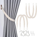 NICEEC 4 Pack Natural Cotton Rope Curtain Tiebacks Elegant Boho Style by NICEEC