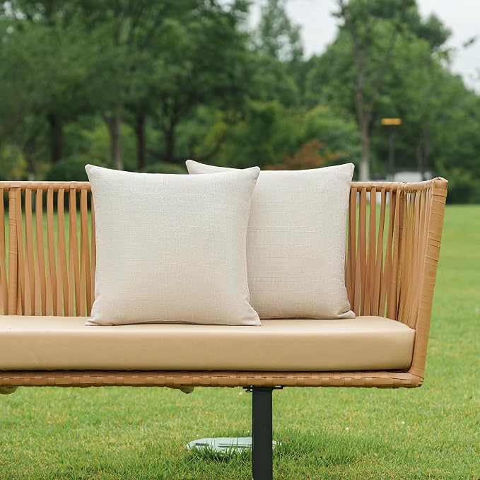 NiNi ALL Pack of 2 Decorative Outdoor Waterproof Pillow Covers Square Garden - Image 2
