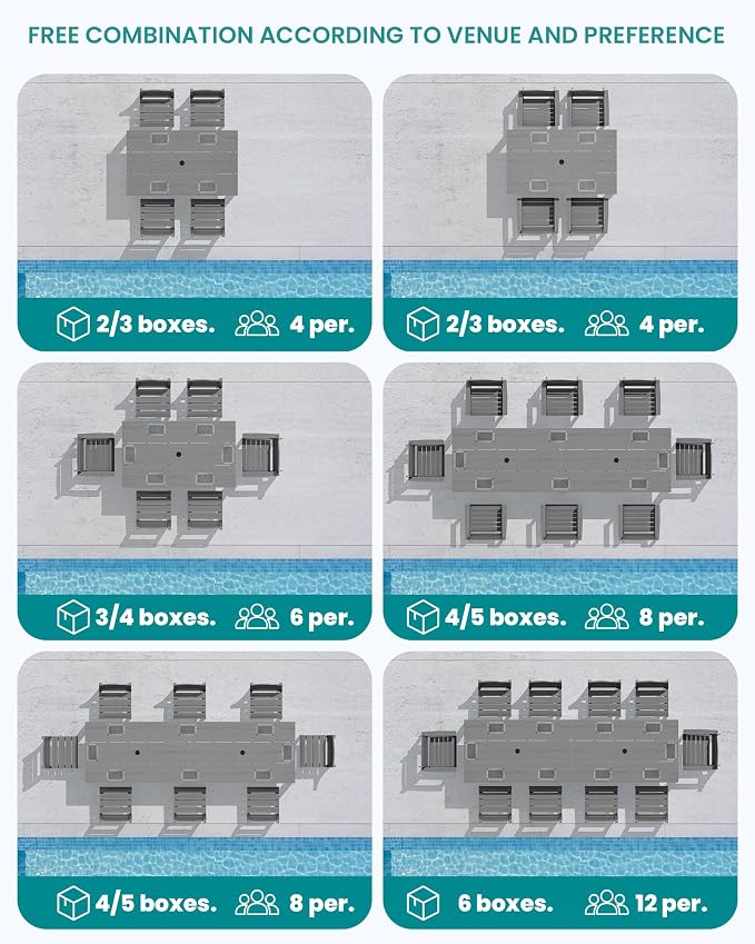 SERWALL HDPE Dining Set for 10 – 2 Tables, 8 Armless + 2 Armchairs. Includes 10 - Image 9
