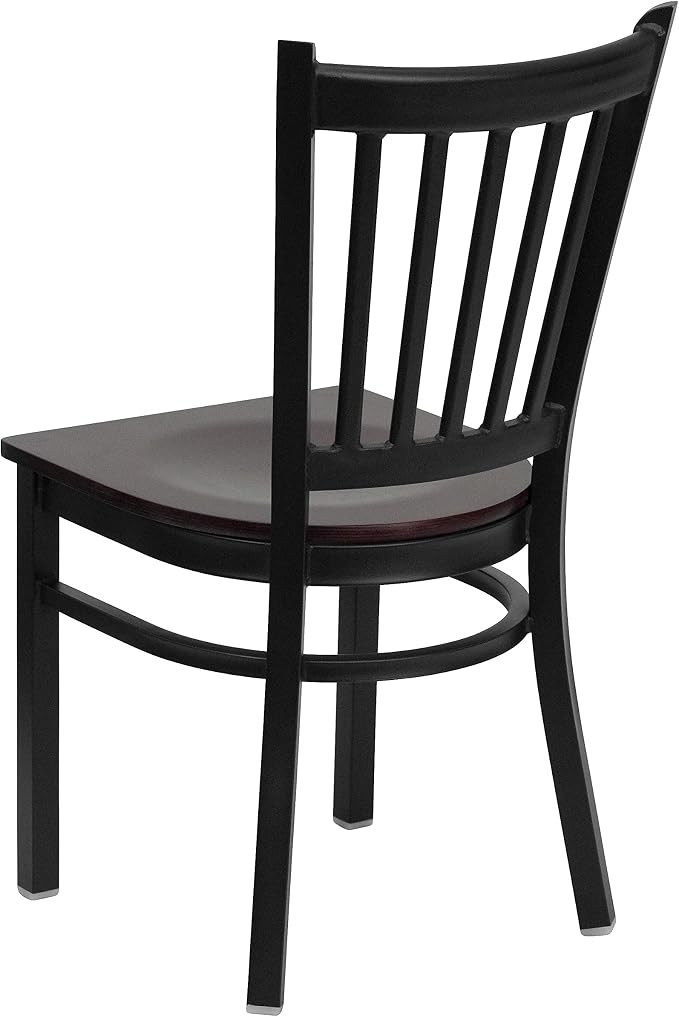 Flash Furniture HERCULES Series Black Vertical Back Metal Restaurant Chair - Image 5