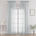 Chyhomenyc Extra Long Light Grey Sheer Curtains 120 Inch Length 2 Panels Set by Chyhomenyc