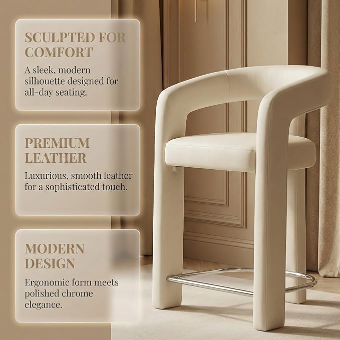 HNY 26 Inch Velvet Modern Tall Barrel Bar Stools Set of 4, Upholstered Barstools - Image 5
