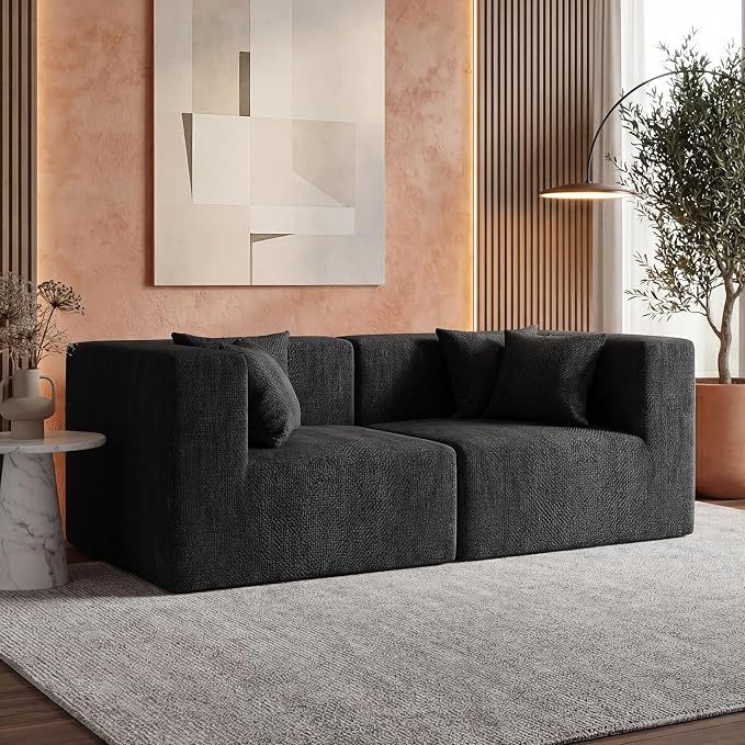 MONVANE 75" Loveseat Sofa, Comfy Chenille Cloud Couch by MONVANE