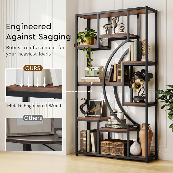 HolliWill 70.8" Tall Bookshelf Set of 2, Etagere Bookcase - Image 7