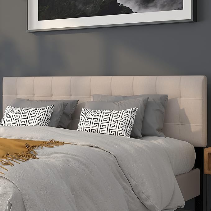 Flash Furniture Bedford Box Stitch Tufted Upholstered King Size Headboard in by FlashFurniture