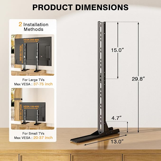 TAVR Universal Table Top TV Stand Mount, TV Legs - Image 3