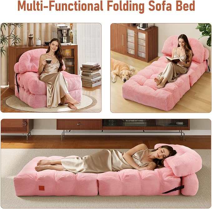 Folding Sofa Bed, Convertible Sleeper Chair - Image 3